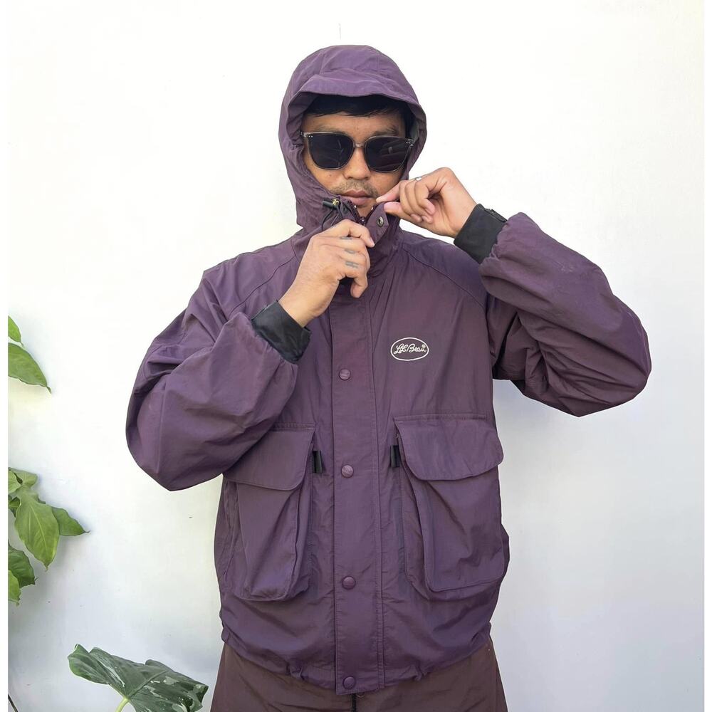 Vintage LL Bean Fly Fishing Hooded Wading Full Zip Cursive Logo Jacket Men's XXL - Picture 12 of 13